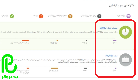 سرمایه گذاری در حساب های پم آلپاری